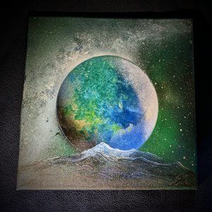 Handmade,  one of one spray paint art painting.